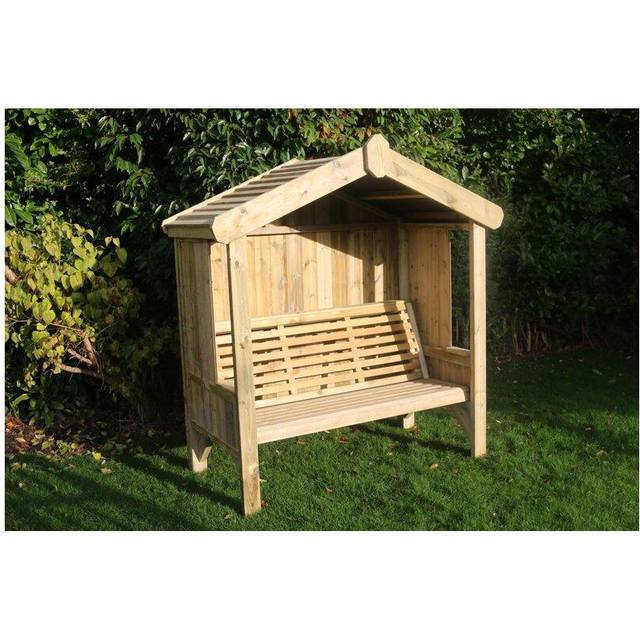 Churnet Valley Garden Furniture Churnet Valley Cottage Arbour 3 Seat, Brown