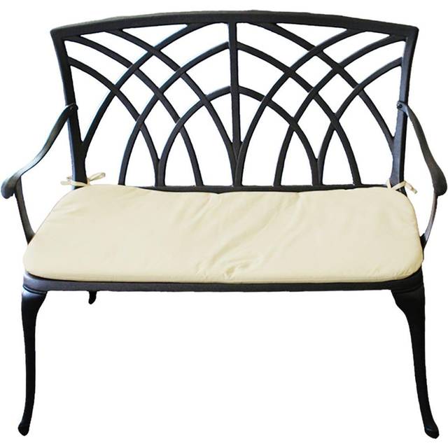 Charles Bentley Cast Aluminium Garden Bench 2 Seater, Black