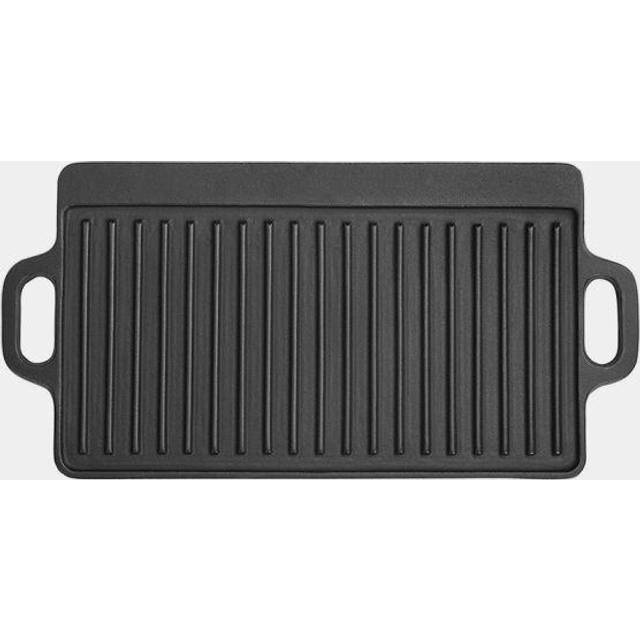 Vonshef 50Cm Double Sided Cast Iron Griddle, Black