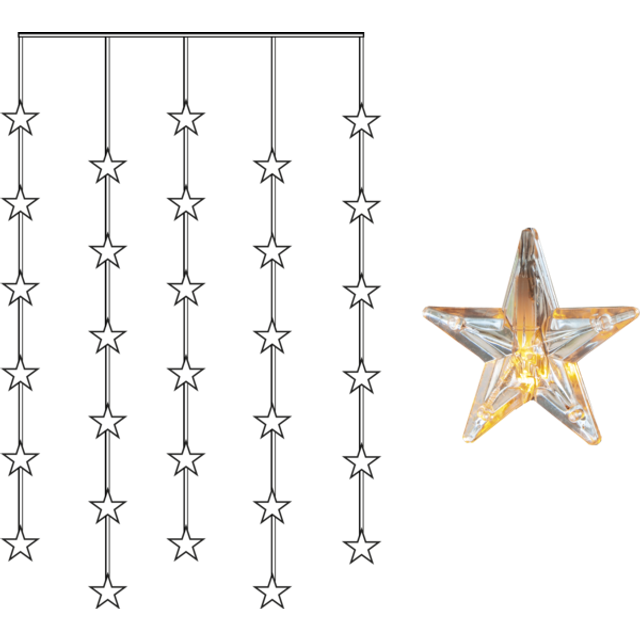 Ljusgardin Star Curtain | varmvit | 0.9m x 1.2m [Star Trading]