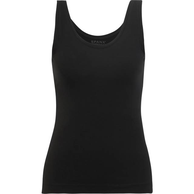 Cotton Control Scoop Neck Tank Top - White - You can always rely on Spanx for comfortable basics and this tank top is no exception. Cut from soft cotton to a regular fit, it's shaped with a scoop neck and minimally detailed with a subtle logo.