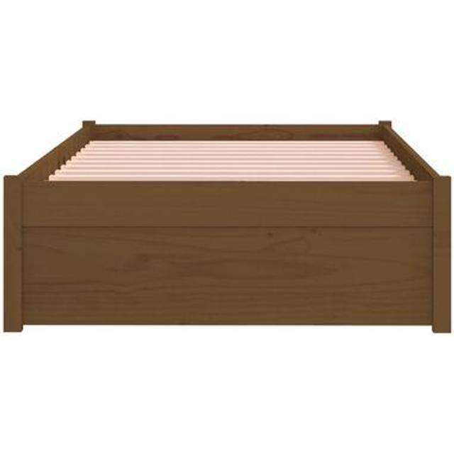 vidaXL Bed Frame without Mattress Solid Wood 75x190 cm Small Single Small Single - Brown