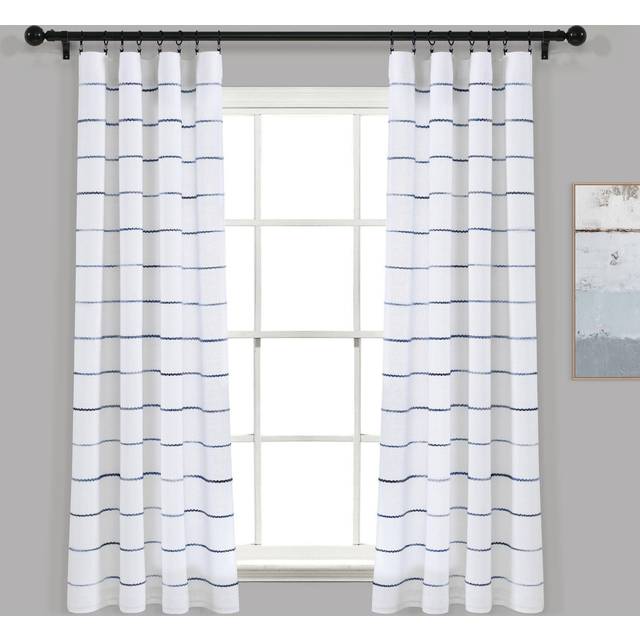 Lush Decor Ombre Stripe Yarn Dyed Cotton Window Curtains Panel Pair  4