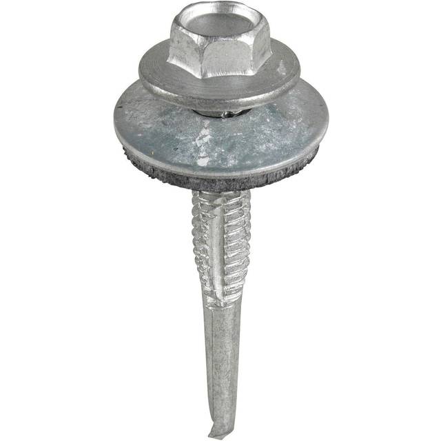 5.5 x 55mm Hex Head Self Drilling Heavy Section tek Screws With 16mm Washer Qty 100 - Timco