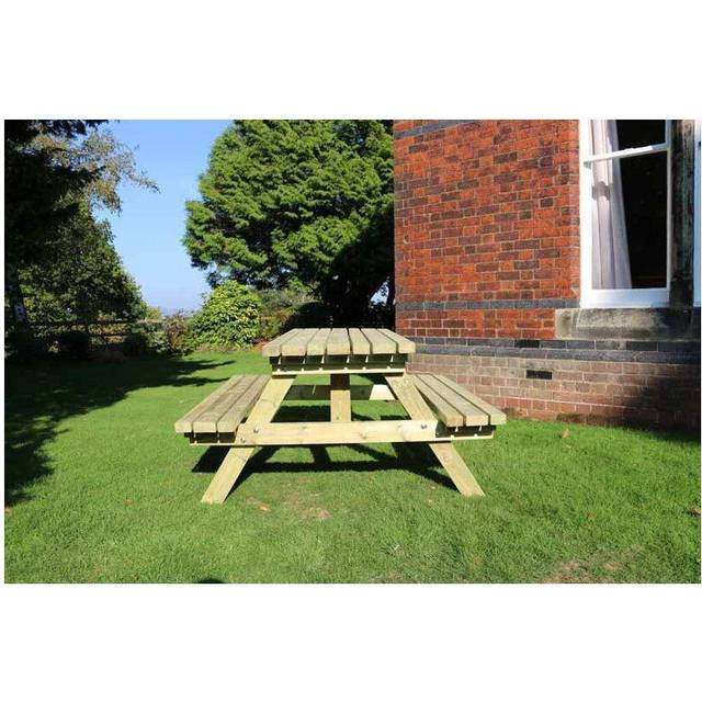 Churnet Valley Garden Furniture Churnet Valley Deluxe Picnic Table 1800, Brown