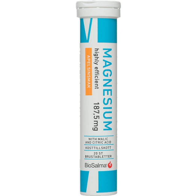 BioSalma Magnesium 187,5mg apelsin, 20 st