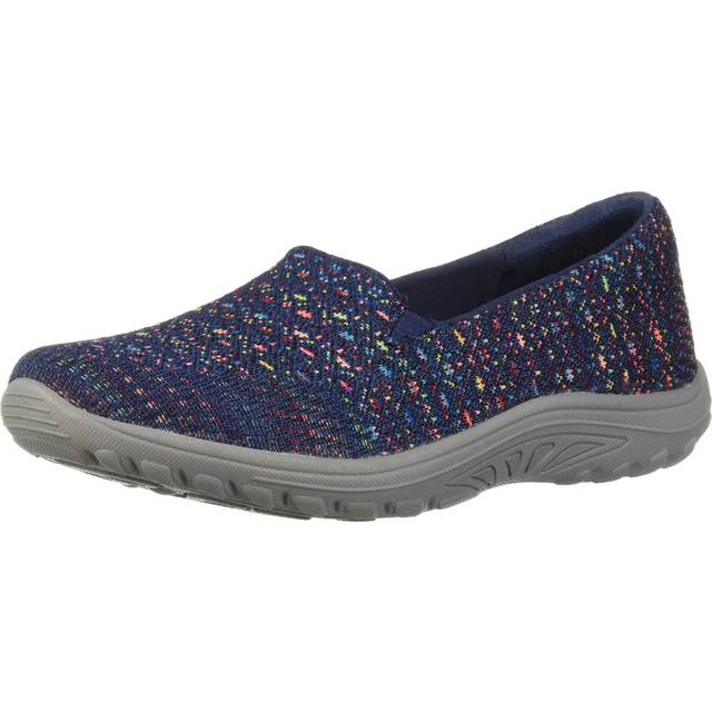 Skechers Women's Reggae Fest-Wicker-Engineered Knit Twin Gore Slip on (Willows) Loafer Flat  Navy  5