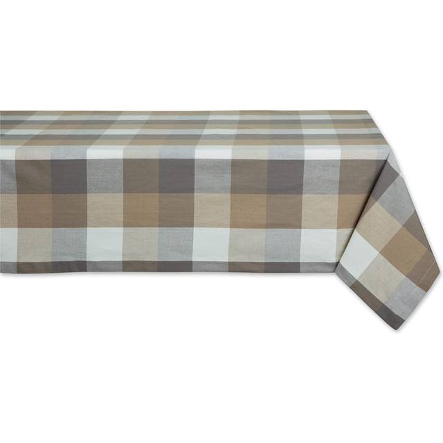 DII Stone Tri Color Check Tablecloth