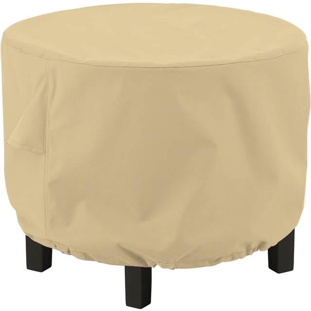 Classic Accessories 55-911-032001-EC Medium Ottoman & Side Table Round, Sand - Case of 12