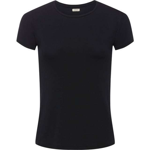 Ressi Ribbed Short-Sleeve Tee - BLACK