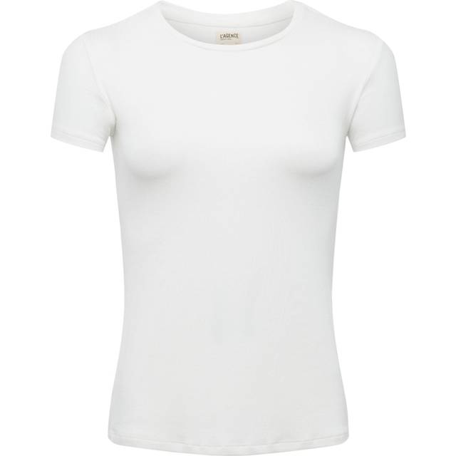 Ressi Ribbed Short-Sleeve Tee - WHITE