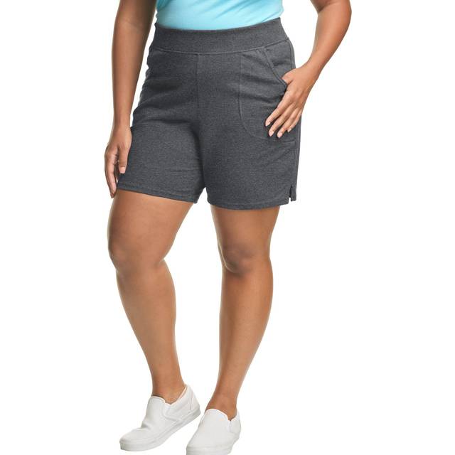 "Just My Size Plus Size Cotton Jersey Shorts  Pull-on Gym Shorts  7"""""""" Inseam"