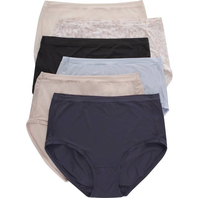 Hanes womens Comfort Flex Fit Microfiber Low Rise Underwear  6-pack Br