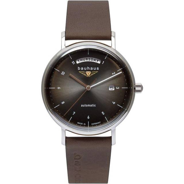 Bauhaus Classic Leather Strap Anthracite Dial Automatic 21622 Men's Watch