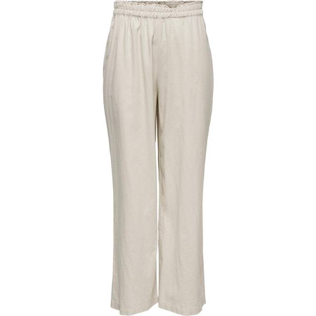 Women's high-waisted linen blend Trousers Only Tokyo - Rose