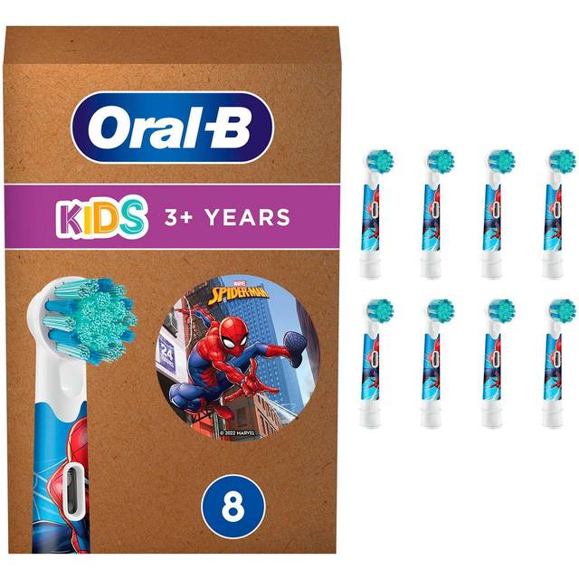 Oral-B Kids Spiderman Toothbrush Heads – Pack of 8 White