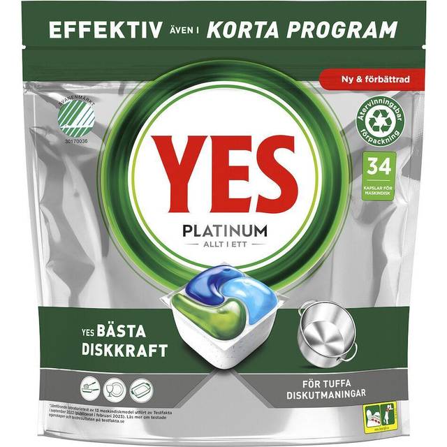 Maskindiskmedel Tabletter YES Platinum 34 st/fp