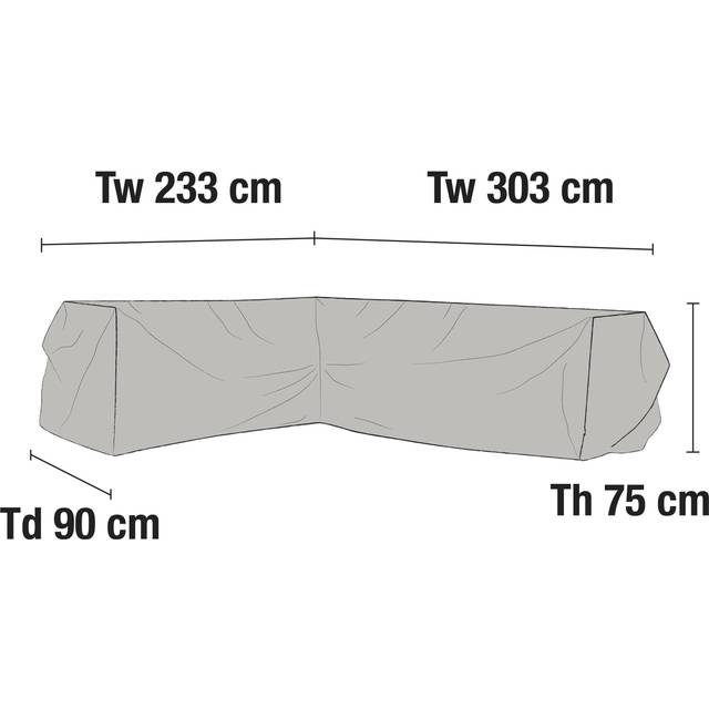 Skydd hörnsof L303/R233x90x75