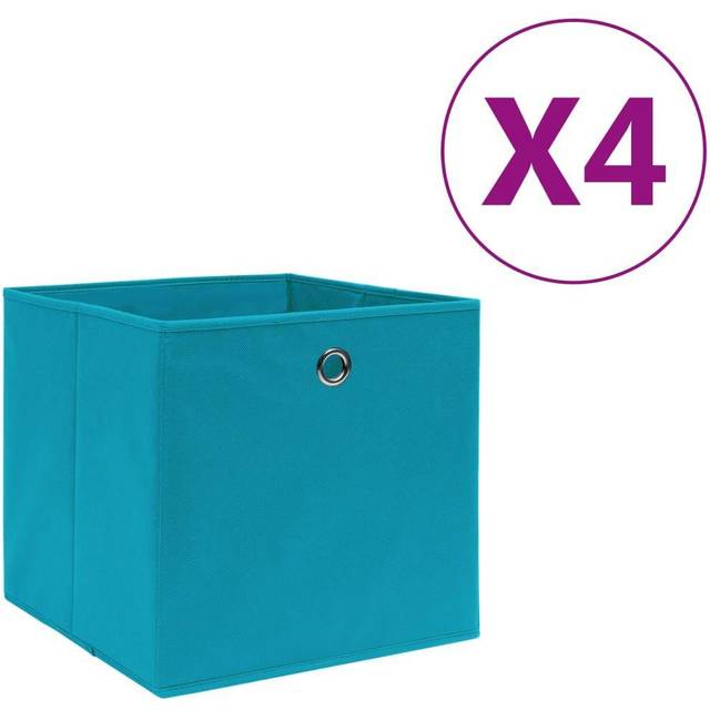 vidaXL Storage Boxes 4 pcs Non-woven Fabric 28x28x28 cm Baby Blue