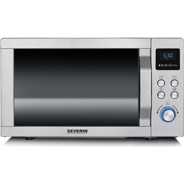 Severin MW 7774 Mikrovågsugn Rostfritt stål (borstat), Silver 900 W Grillfunktion, med pizzafunktion, Varmluftsfunktion