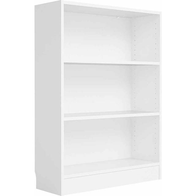 Florence Basic 2 Shelf White Wide Low Bookcase - Furniture to Go