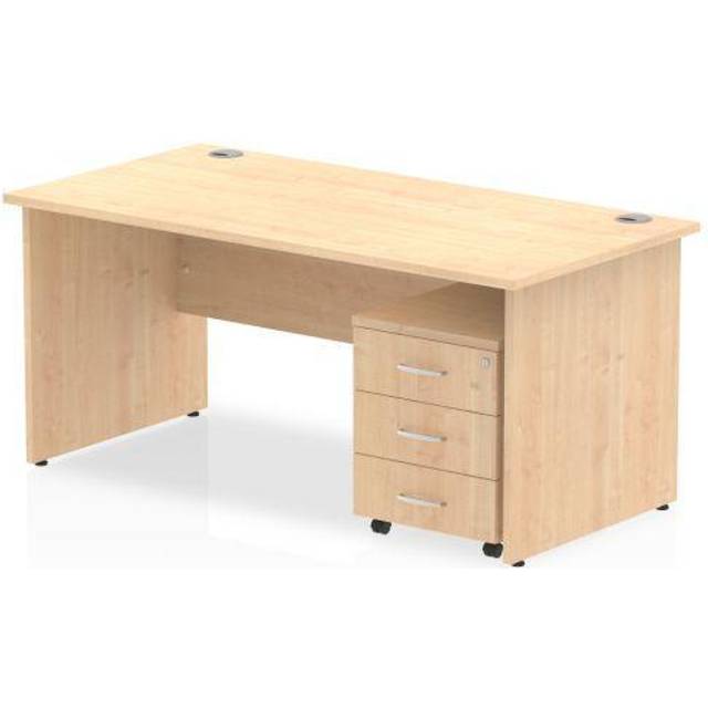 Impulse 1800x800mm Desk Maple Top Panel Leg + Mobile Ped