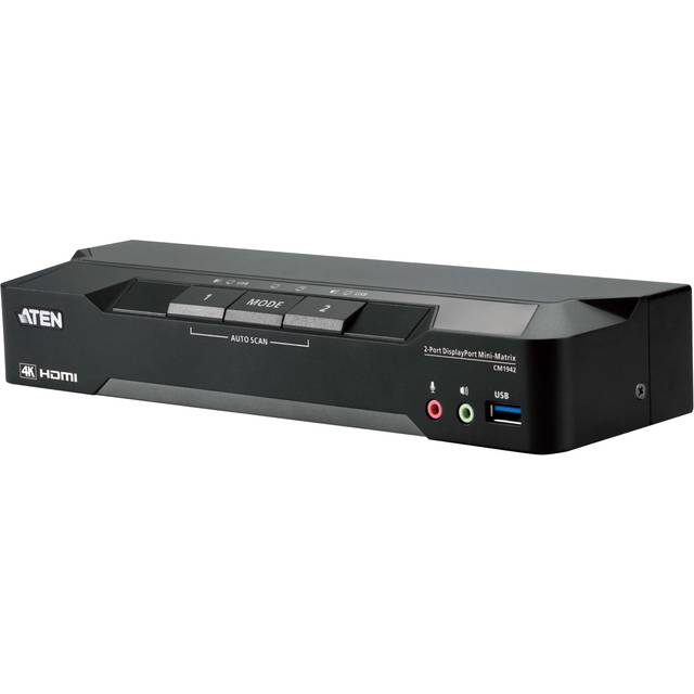 ATEN CM1942 2-port 4K DP Dual Display Mini Matriv Boundless KVM
