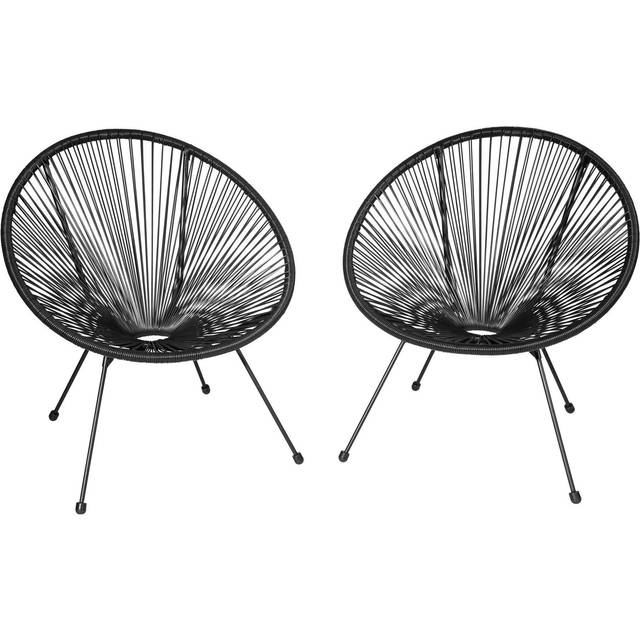 Garden chairs in retro design (set of 2) - black