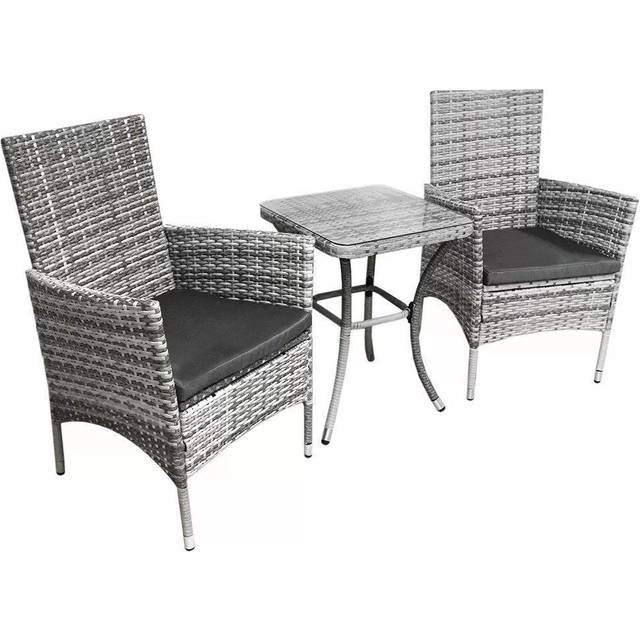 Jardi Rattan Bistro Set Light Grey, Grey