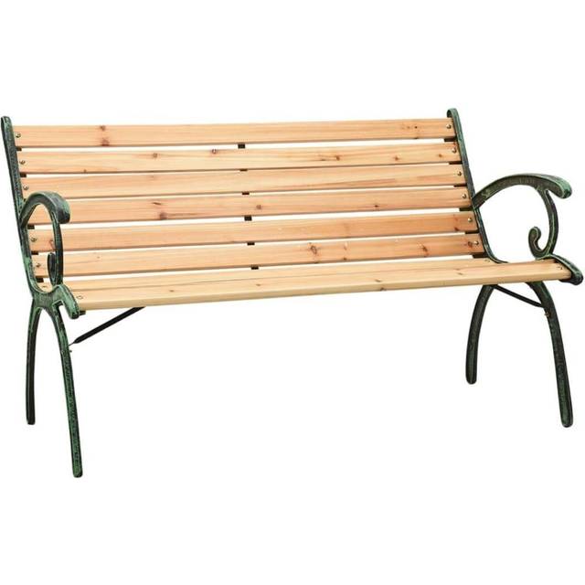 Trädgårdsbänk 116 cm gjutjärn och massivt granträ