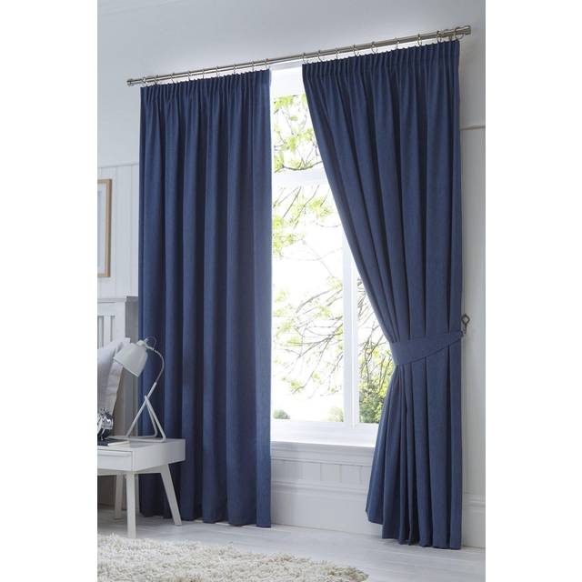 Room Darkening Thermal Curtains - Blue (Width 168 x Drop 137 cm)