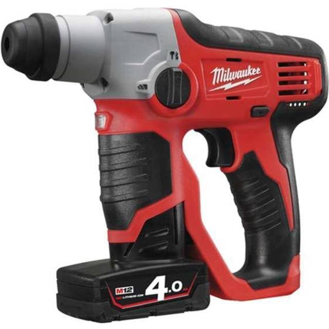 Milwaukee M12H-402C M12 12V Sub-Compact SDS+ Hammer Drill Kit - 2x 4Ah Batteries Charger and Case