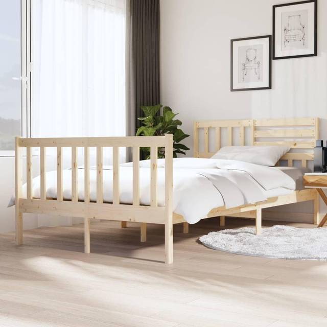 vidaXL 3101148 Bed Frame without Mattress Solid Wood 120x200 cm (810077+814134) - Brown