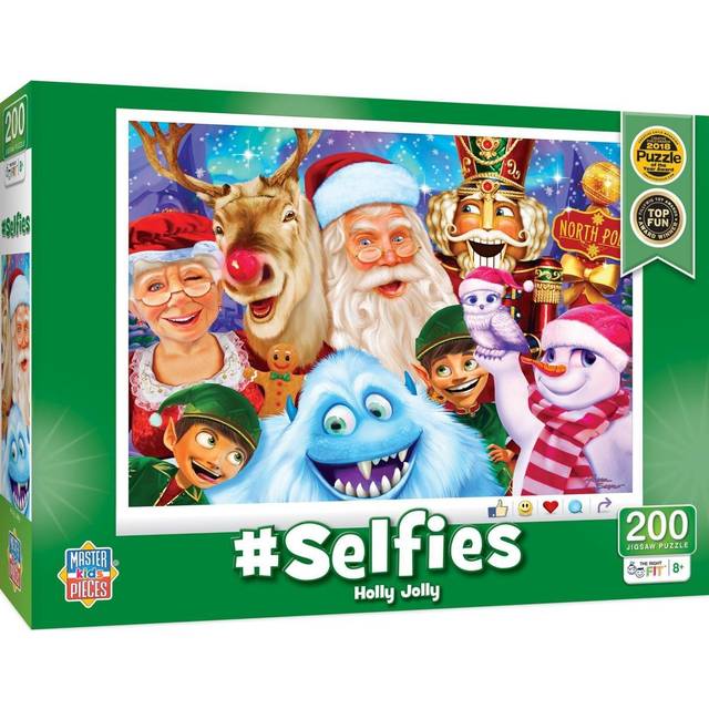 Holly Jolly #Selfies 200pc Puzzle - Puzzles for Ages 8 to 12 - Fat Brain Toys