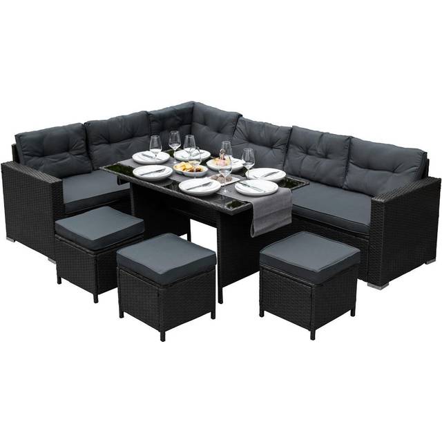 Monster Shop Jardí Black Rattan Corner Set