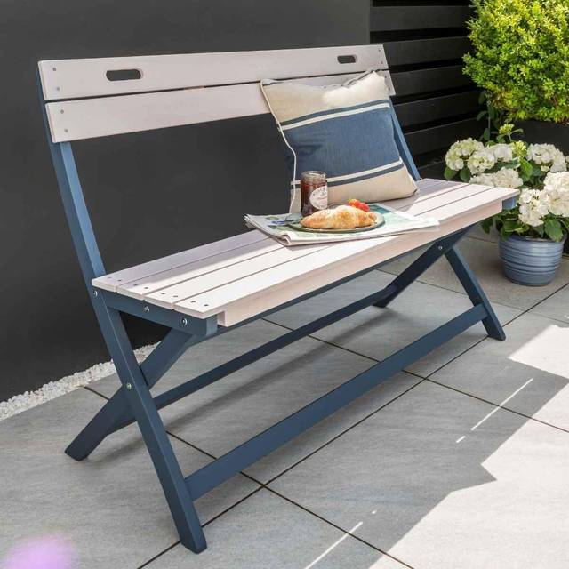Florenity Galaxy Folding Bench - Grey/Blue, Grey
