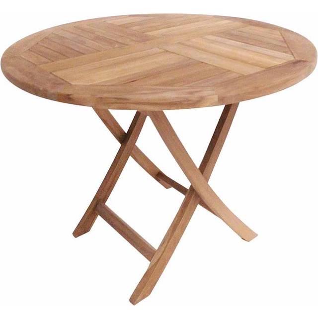 Charles Bentley Solid Wooden Teak Round 2-4 Seater Table, Teak