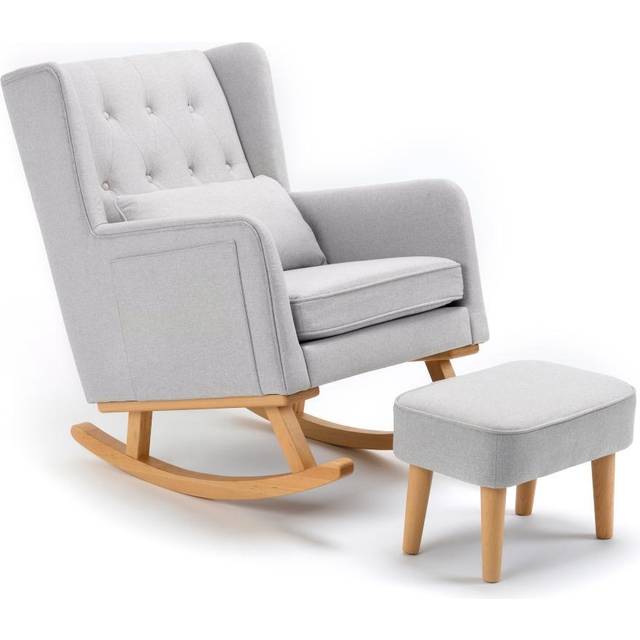 Lux Nursing Chair with Stool - Grey (34cm H X 45cm W X 31cm D)