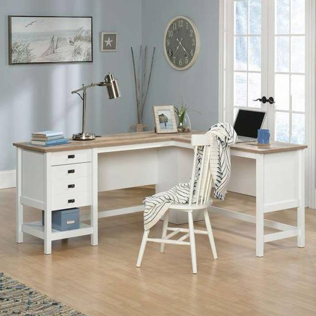 Teknik Office Shaker Style L-Shaped Desk, Oak