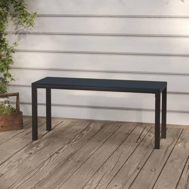 (black) vidaXL Garden Bench Park Patio Bench Seat Outdoor Seating Bench Steel and WPC