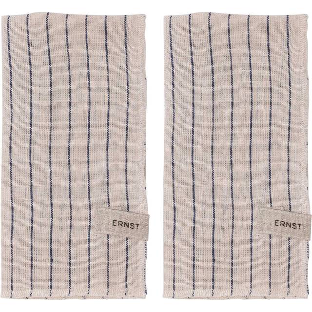 ERNST Ernst napkin 2 pack striped 40x40 cm Black-beige
