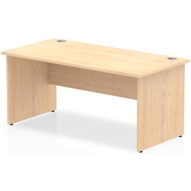 Impulse 1600 x 800mm Straight Office Desk Maple Top Panel End Leg