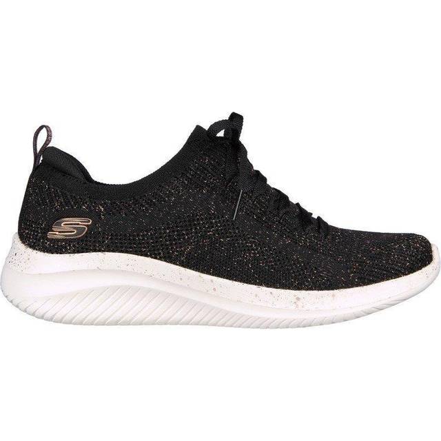 Women's Skechers Women's Ultra Flex 3.0 - Let's Dance Shoe in Black/Rose Gold - Size: 4