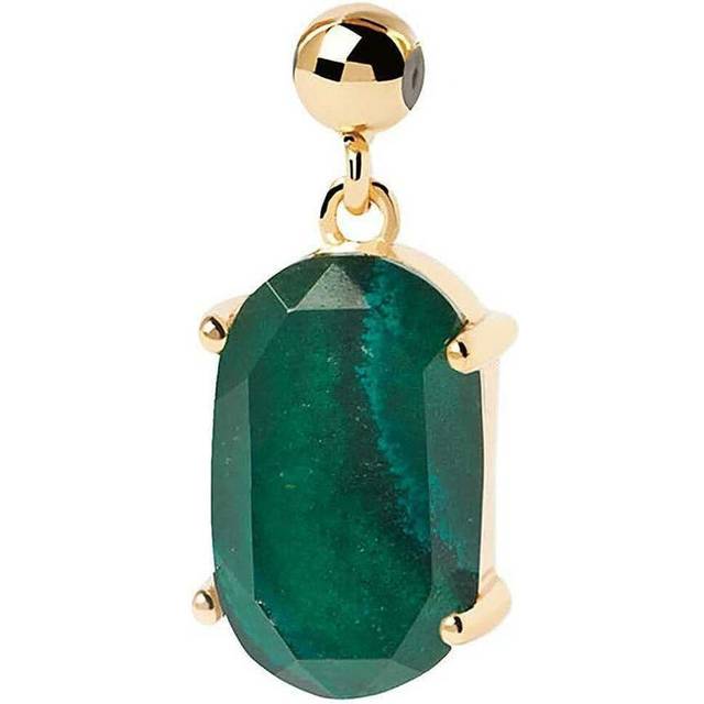 PDPAOLA Gold Plated Malachite Transformation Charm For Women - gold