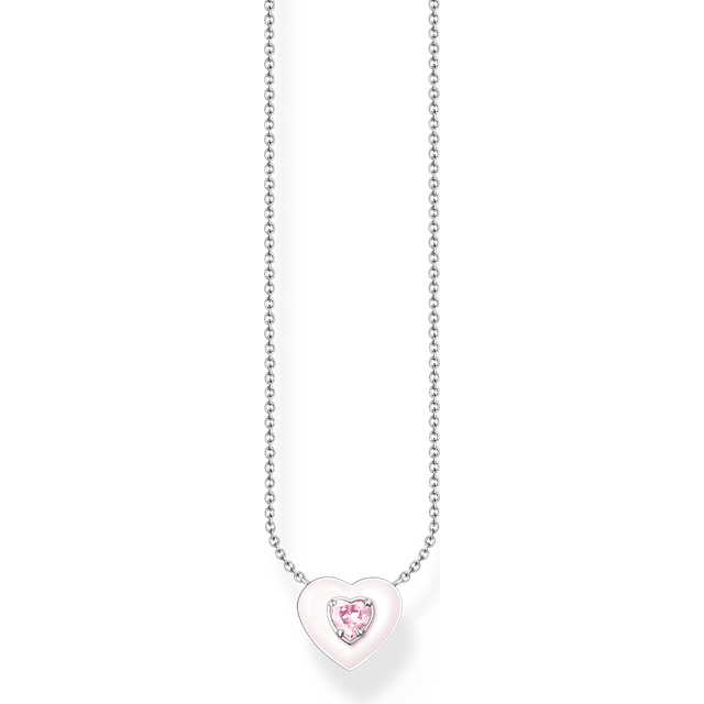 Thomas Sabo Necklace heart with pink stones silver pink KE2184-041-9-L45V - pink/silver-coloured - 45 cm
