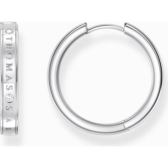 Thomas Sabo Hoop earrings with white stones silver white CR715-051-14 - silver-coloured/white - one size