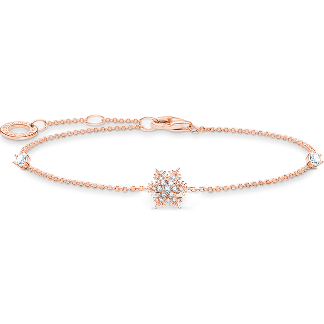 THOMAS SABO Rose Gold Plated Snowflake Bracelet A2082-416-14-L19V