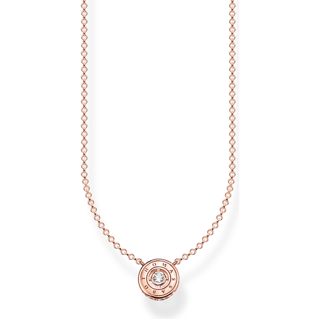 Thomas Sabo Necklace circle with white stone rose gold plated white KE1881-416-14-L45V - ros&#xE9; gold-coloured/white - 45 cm