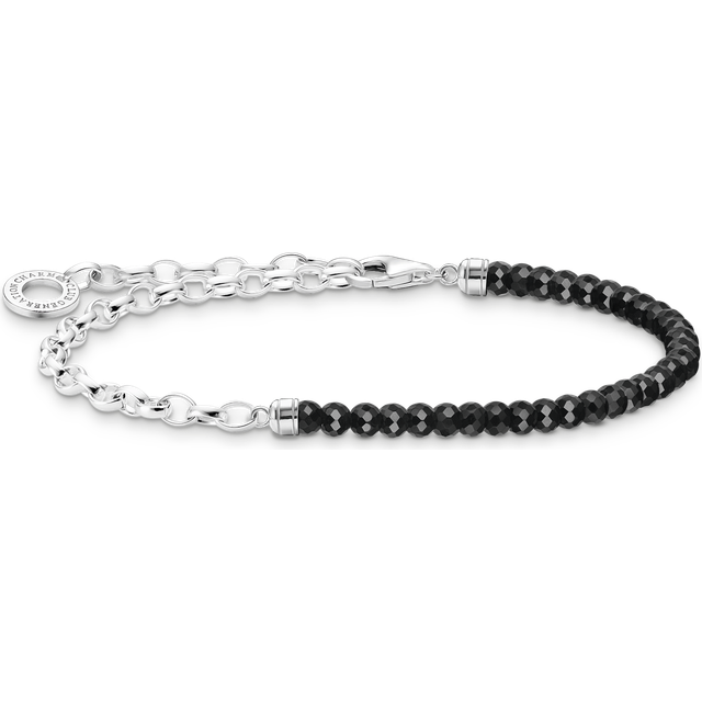 Thomas Sabo Charm bracelet with black onyx beads silver black A2100-130-11-L19 - black/silver-coloured - 19 cm
