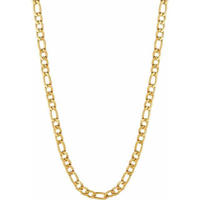 Figaro Link Chain Gold Plated Necklace N4545